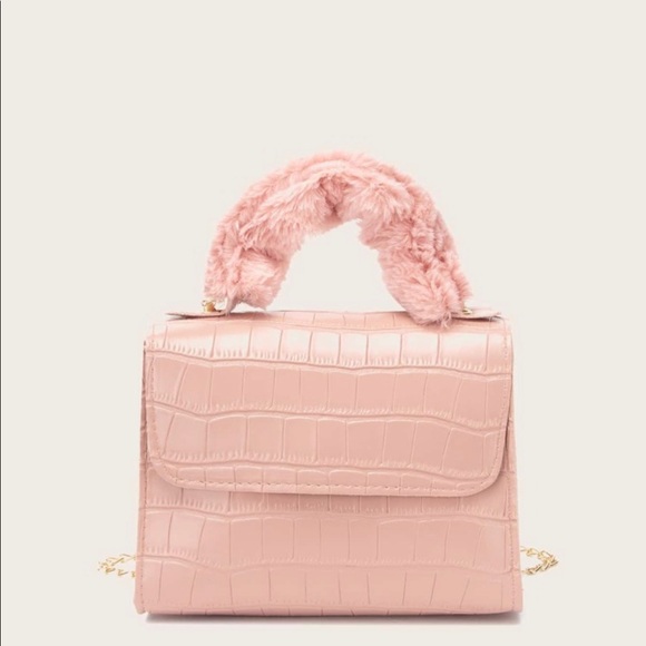 SHEIN Handbags - Croc Embossed Flap Satchel Bag
